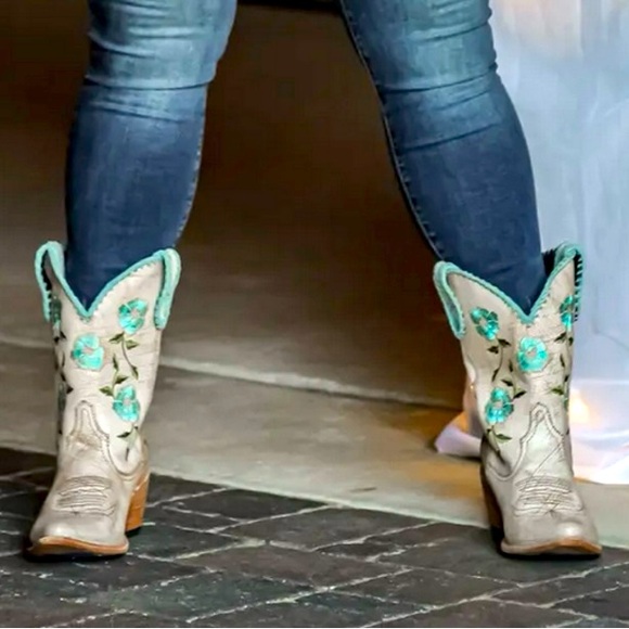 Liberty Black Garden Mantequilla embroidered Floral boots boho RTL 325 NIB 7.5 - Picture 4 of 6